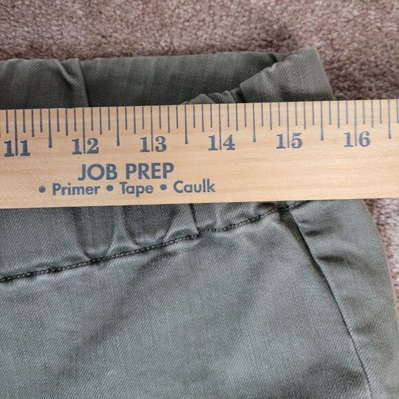 Soft Surroundings Pippa Pull On Jeans Olive Green Petite Small Ankle Buttons - Picture 7 of 9